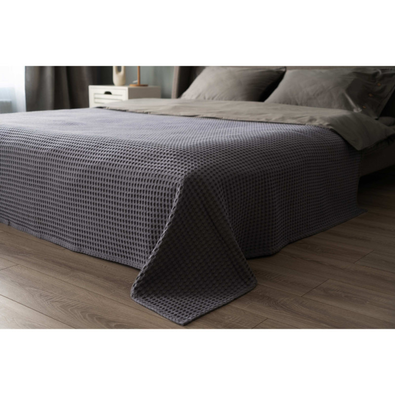 ARDESTO Pique blanket 220x230cm, 100% cotton, grey (ART0822PG)