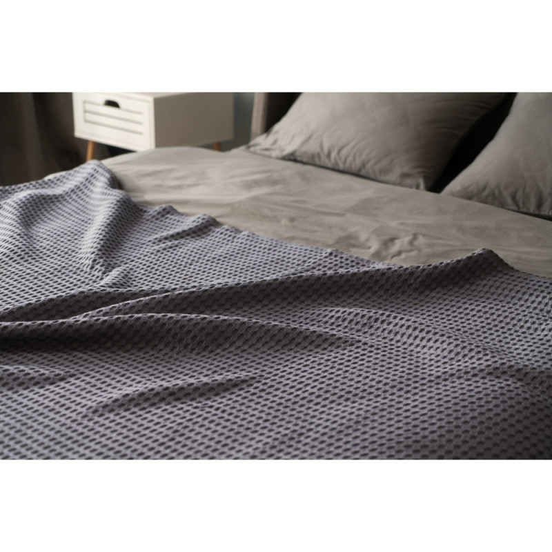 ARDESTO Pique blanket 220x230cm, 100% cotton, grey (ART0822PG)