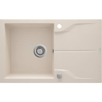 Deante Kitchen sink granite, rectang., with drainboard, 780х490х194mm, bowl - 1, over-mounted, beige