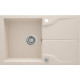 Deante Kitchen sink granite, rectang., with drainboard, 780х490х194mm, bowl - 1, over-mounted, beige