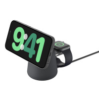 Belkin Беспроводное зарядное устройство 2in1 MagSafe iPhone/Watch/AirPods, Charcoal Mass (WIZ020VFH36)