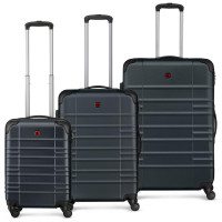 Wenger Amplar 3pc Set,  Hardside Luggage 3pc Set (S, M, L), Navy Blue (653150)