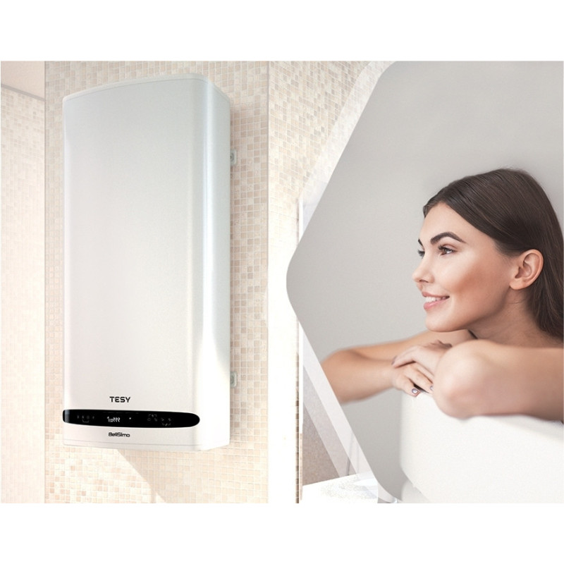Tesy Водонагрівач електр. Bellislimo Cloud плаский GCR 802722 E31 ECW Wi-Fi, 80л, 2,2кВт, ун. монтаж, електр. кер-ння, B, білий (304606)