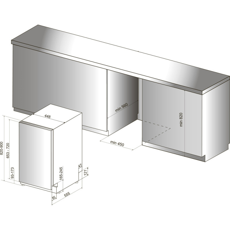 Hotpoint Посудомоечная машина Hotpoint встраиваемая, 10компл., A+++, 45см, дисплей, инвертор, 3я корзина, белый (HSIO3O35WFE)