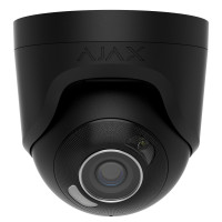 Ajax IP Wired Camera TurretCam HL black, 8MP, 2.8mm, hybrid illumination IR 35m, white LED 50m, PoE, True WDR, IP65, IR 35m, audio, viewing angle 100°–110°, turret, black (000059519)