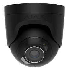 Ajax IP Wired Camera TurretCam HL black, 8MP, 2.8mm, hybrid illumination IR 35m, white LED 50m, PoE, True WDR, IP65, IR 35m, audio, viewing angle 100°–110°, turret, black (000059519)