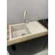 Adamant Kitchen sink Horizon, artificial stone, rectang., with drainboard, 780х495х230mm, bowl - 1, over-mounted, Avena (000008540)