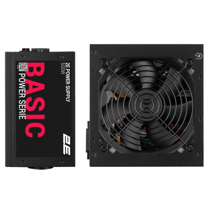 2E PSU Basic Power (500W), 80%, 120mm, 1xMB 24pin(20+4), 1xCPU 8pin(4+4), 3xMolex, 4xSATA, 2xPCIe 8pin(6+2) (2E-BP500-120APFC)