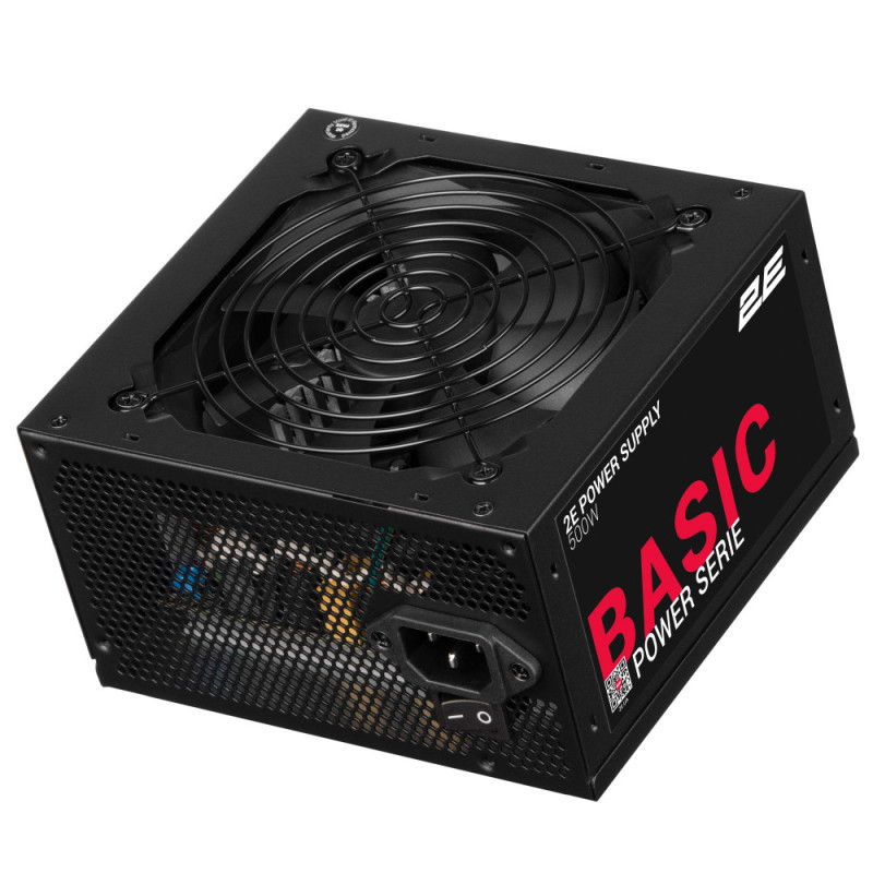 2E PSU Basic Power (500W), 80%, 120mm, 1xMB 24pin(20+4), 1xCPU 8pin(4+4), 3xMolex, 4xSATA, 2xPCIe 8pin(6+2) (2E-BP500-120APFC)