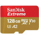 SanDisk Карта памяти microSD 128GB C10 UHS-I U3 R190/W90MB/s Extreme V30 + SD (SDSQXAA-128G-GN6MA)