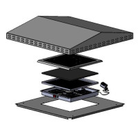 Digitus Roof cooling unit for IP55 Indoor Network Cabinets, 600x1000 mm, roof constr., 4 fans, filter, thermostat, grey (DN-19-FAN-4-I-6-10)