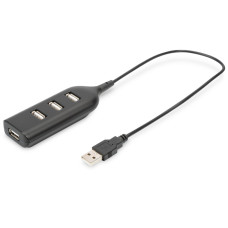 Digitus Концентратор USB 2.0, 4 порти, пасивний, чорний (AB-50001-1)