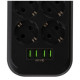 Сетевой фильтр питания ColorWay CW-CHE64B, 6 розеток/4USB Black (CW-CHE64B)