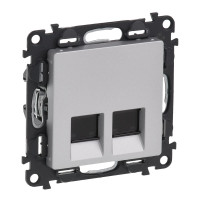 Legrand двойная RJ45 Кат.5е UTP Алюминий, Valena LIFE (753641)