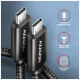 Дата кабель USB-C to USB-C 2.5m USB 2.0 PD 240W 5A black AXAGON (BUCM2-CM25AB)