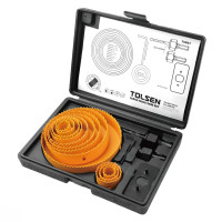 Tolsen wood crowns, set of 16 pcs, 25mm, 19-127mm (75867)