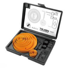 Tolsen wood crowns, set of 16 pcs, 25mm, 19-127mm (75867)