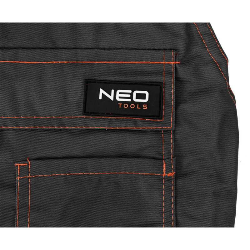 Neo Tools Полукомбинезон рабочий Basic, отсек для наколенников, S(48), серый (81-430-S)