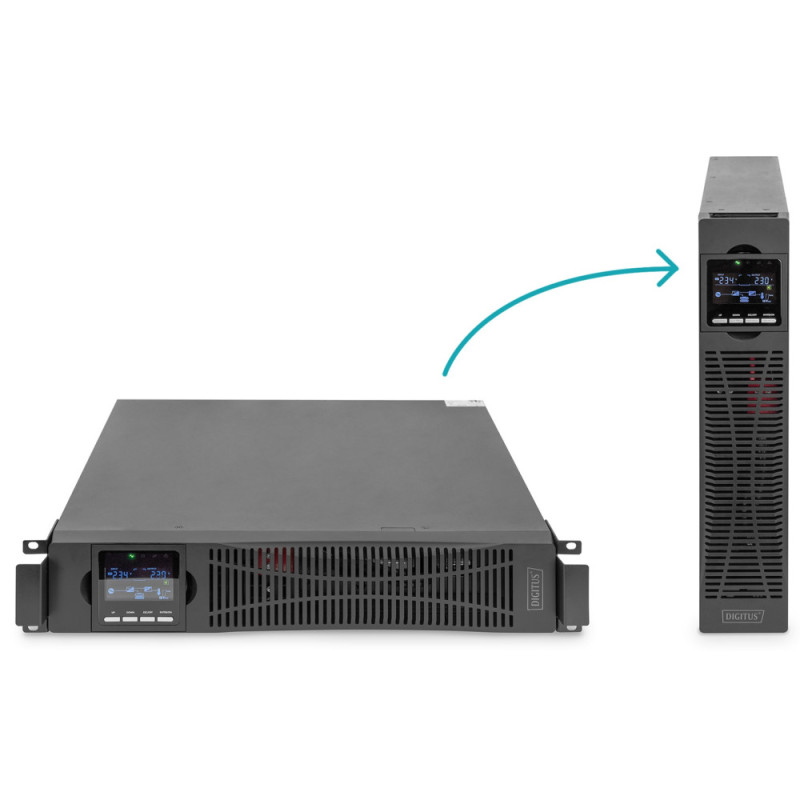 Digitus ИБП OnLine, 2000VA/2000W, LCD, 8xC13, RJ45, RS232, USB, Rack/Tower (DN-170095)