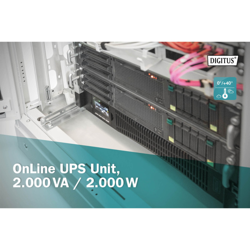 Digitus ИБП OnLine, 2000VA/2000W, LCD, 8xC13, RJ45, RS232, USB, Rack/Tower (DN-170095)