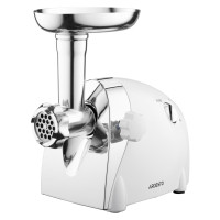 ARDESTO Meat grinder, 2000W, prod.-1.9kg/min, 3 cutting plates+for sausag.plates, 3 vegetable slicer, plastik, black-silver (MGA-2000W)
