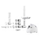 ARDESTO Meat grinder, 2000W, prod.-1.9kg/min, 3 cutting plates+for sausag.plates, 3 vegetable slicer, plastik, black-silver (MGA-2000W)