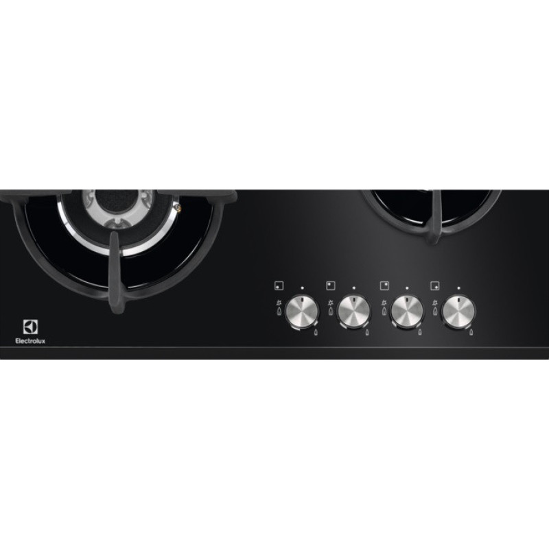 Electrolux Варочная поверхность газ на стекле, 60см, чугун, черный (KGG6437K)