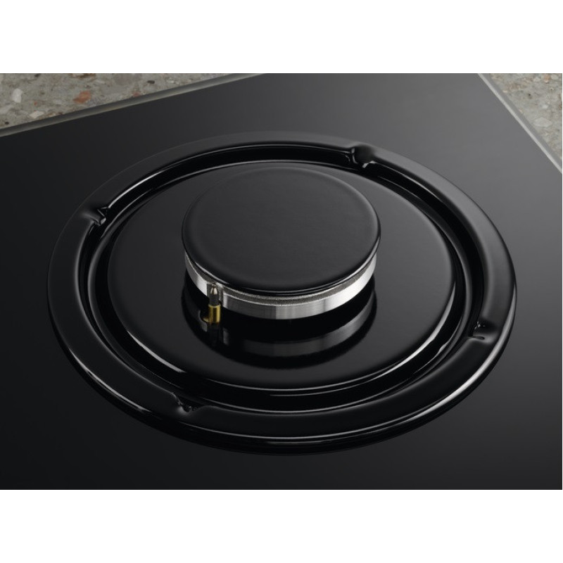 Electrolux Варочная поверхность газ на стекле, 60см, чугун, черный (KGG6437K)