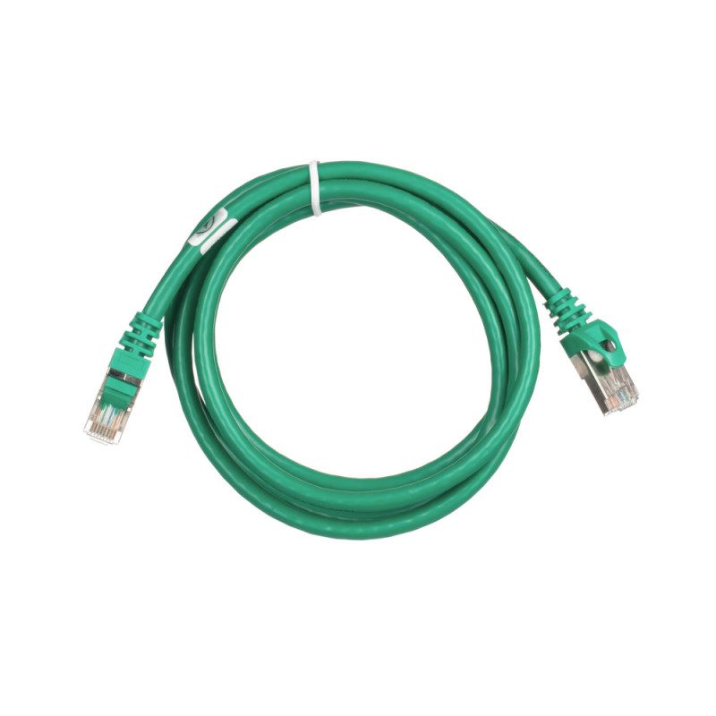 2E Cat 6, S-FTP экран оплётка фольга, RJ45, 4Х2 27AWG , 7/0.14 Cu, 1.50 m, PVC, Green (2E-PC6SFTPCOP-150GRN)