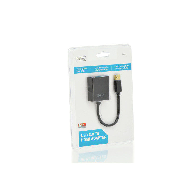 Digitus USB 3.0 to HDMI Adapter, 1080p Input USB, Output HDMI (DA-70841)