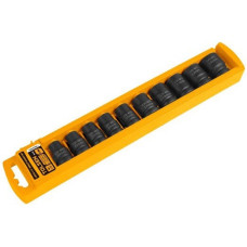 Tolsen socket heads, set of 10pcs, 1/2 , impact, 10-24mm, case (18295)