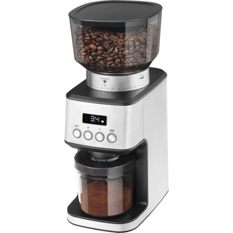 CATLER Кавомолка Catler жорнова, 180Вт, об'єм зерен-250г, 31 ступ.помолу, метал, сріблястий (CG510)