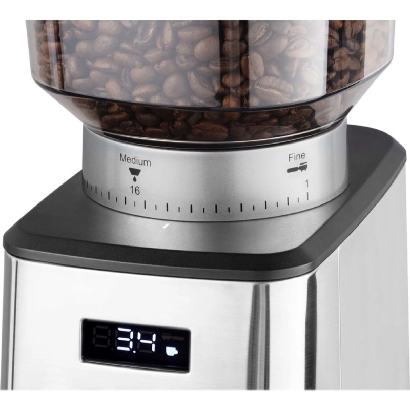 CATLER Кавомолка Catler жорнова, 180Вт, об'єм зерен-250г, 31 ступ.помолу, метал, сріблястий (CG510)