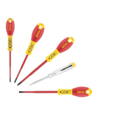 Stanley Screwdriver FatMax set of 7 pcs., for work under a voltage of 1000V, straight slot 3.5x75mm/5.5x150mm, screwdrivers for slot Philips Ph1x100/Ph2x125 (XTHT0-62692)