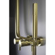 Deante Shower system Silia with mixer tap, shower - shower head, hand shower, handle - on a slide bar, brushed gold (NQS_R4XM)
