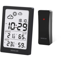 Sencor meteorological station, in/out measurement, AAAx2+AAx2, temperature, humidity, time, black (SWS2300B)