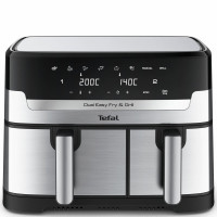 Tefal Мультипіч на 2 чаші Dual Easy Fry & Grill Air Fryer, 2700Вт, чаша-8,3 (5,2+3,1)л, сенсорне керування, 8 програм, гриль, пластик, нерж. сталь (EY905D10)
