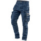 Neo Tools Denim work pants, 98% cotton and 2% elastane, XXXL(58), dark blue (81-229-XXXL)