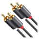 Кабель мультимедийный 2xRCA M to 2xRCA M 2.0m AV104 black Ugreen (10518)