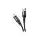 Дата кабель USB 2.0 AM to Micro 5P 1.0m 2.4A nylon X50 black HOCO (6931474734211)