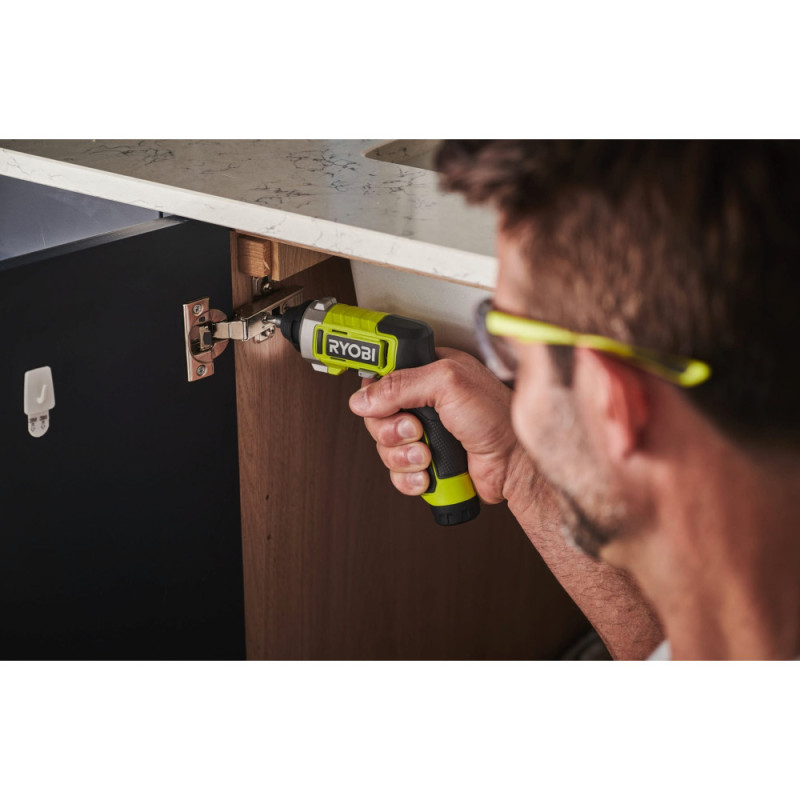 Ryobi Cordless screwdriver RSD4-120T, 4V USB Lithium, battery 1x2Ah, 5Nm, 200rpm, storage case, 10 attachments, 0.37kg (5133006210)