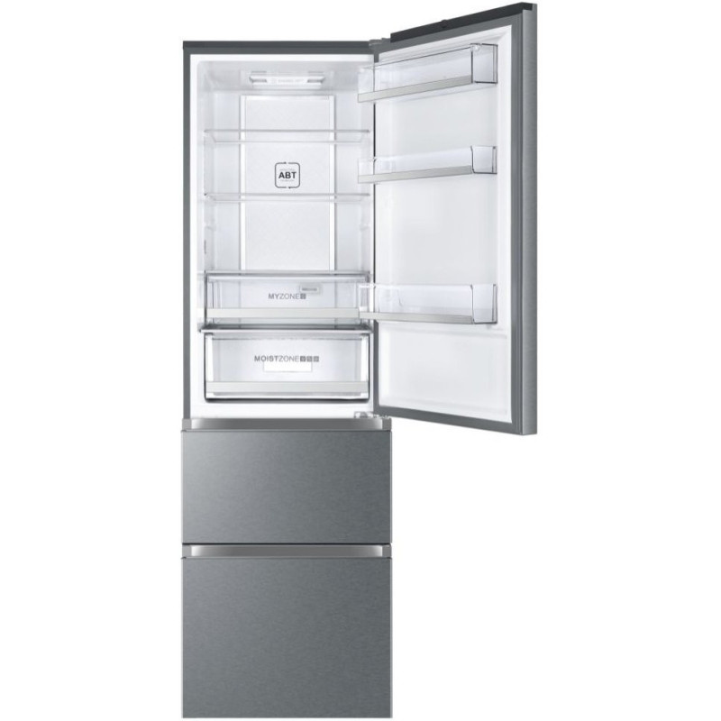 Haier Холодильник многодверный, 190.5x59.5х65.7, холод.отд.-233л, мороз.отд.-114л, 3дв., А++, NF, инв., дисплей, зона нулевая, нерж