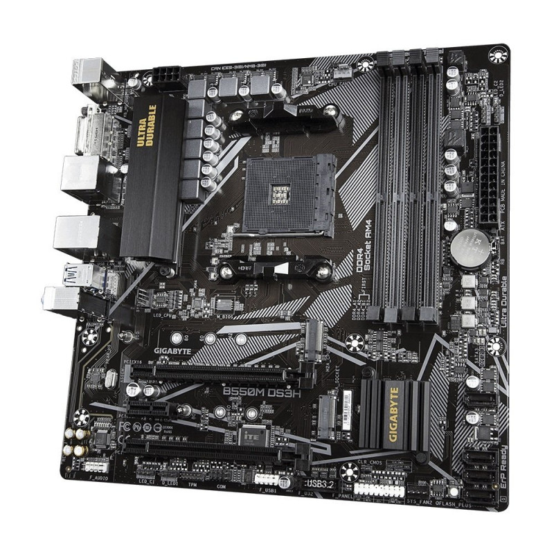 Gigabyte Материнская плата B550M DS3H sAM4 B550 4xDDR4 M.2 HDMI DVI mATX (B550M_DS3H)