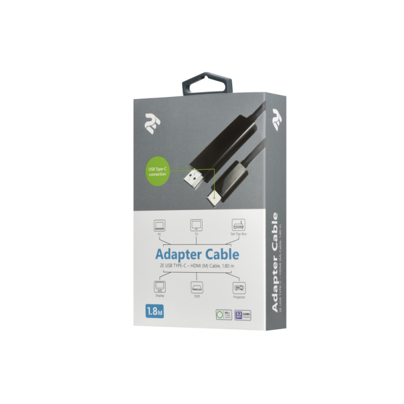 2E Cable USB-C > HDMI, 1.8м, black (2E-W1706)