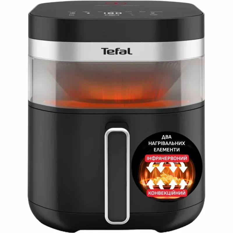 Tefal Tefal air fryer Easy Fry Infrared, 1850W, bowl-7l, sensor control, plastic, black (EY8328E0)