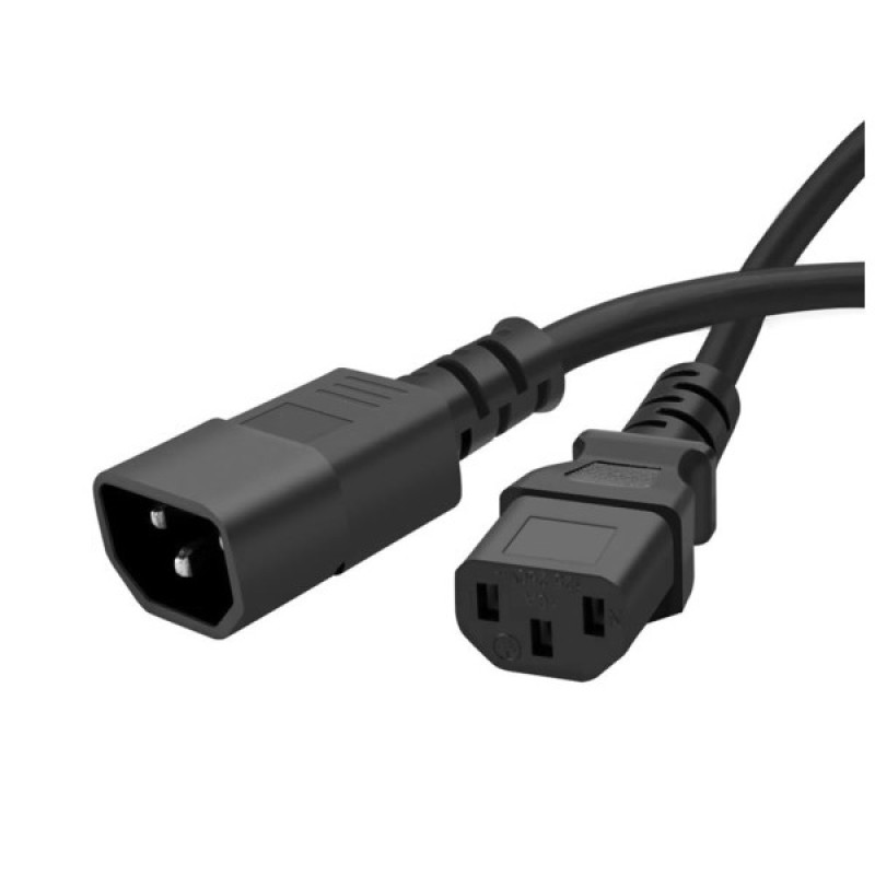 Кабель питания C13 to C14 1.8m 0.75mm2 black ColorWay (CW-CBP087-BK)