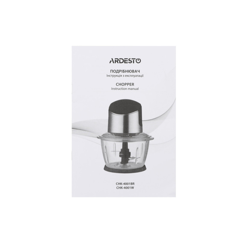ARDESTO Shredder, 400W, bowl-1000ml, glass, plastic case, black (CHK-4001W)