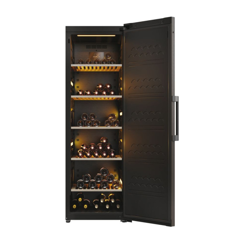 Haier Холодильник для вина, 190x59.5х71, холод.відд.-450л, зон - 1, бут-247, ST, дисплей, чорний (HWS247FDU1)