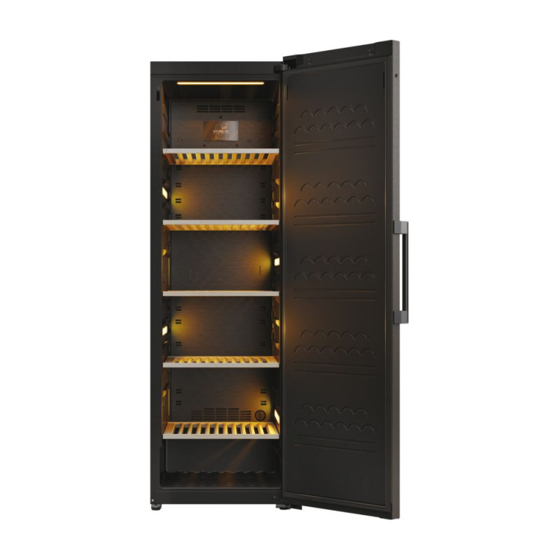 Haier Холодильник для вина, 190x59.5х71, холод.відд.-450л, зон - 1, бут-247, ST, дисплей, чорний (HWS247FDU1)