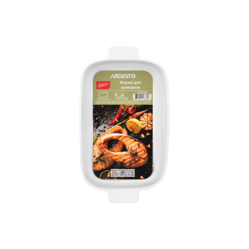 ARDESTO Форма для запекания Gemini, прямоугольная, фарфор, 29.5*17*6.5 см (AR2410BP)